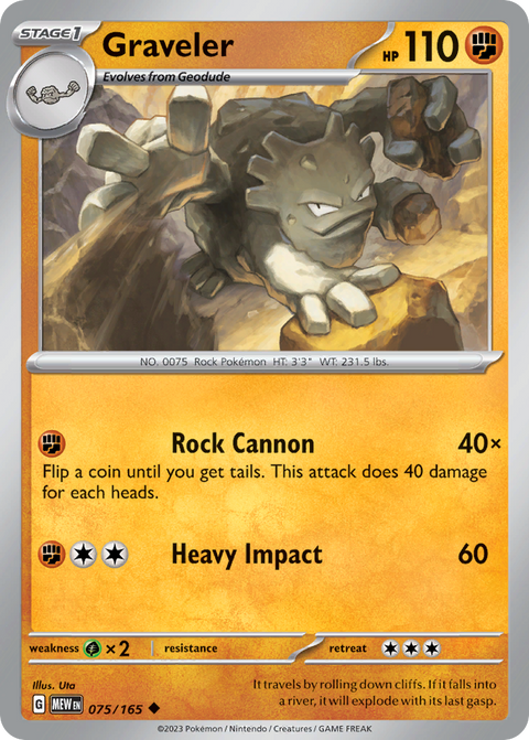 Graveler 75 151 Pokémon card