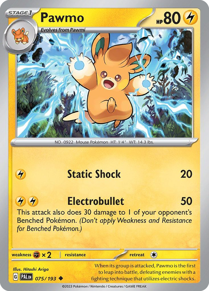 Pawmo 75 Paldea Evolved Pokémon card