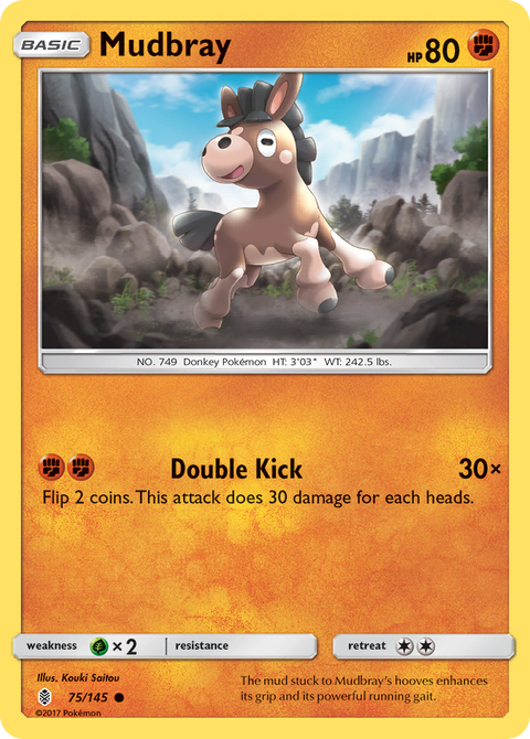 Mudbray 75 Guardians Rising Pokémon card