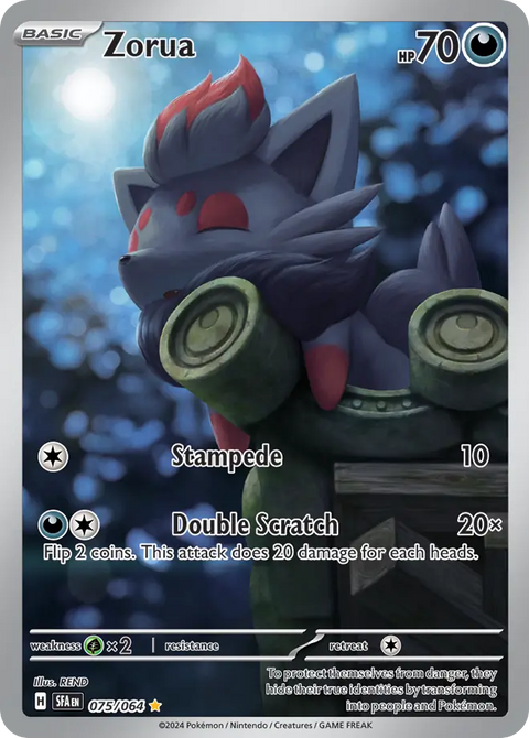 Zorua 75 Shrouded Fable Pokémon card