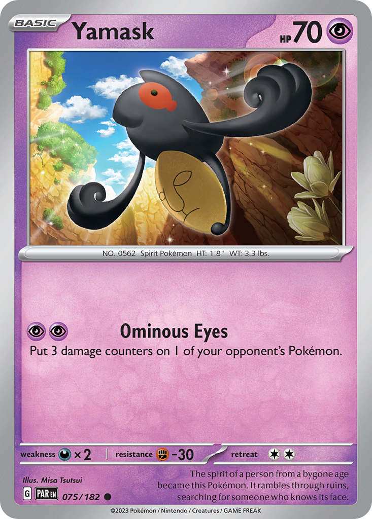 Yamask 75 Paradox Rift Pokémon card