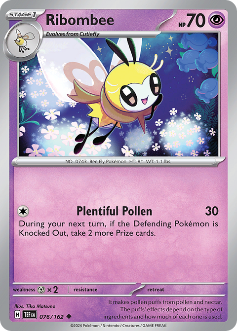 Ribombee 76 Temporal Forces Pokémon card