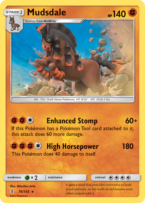 Mudsdale 76 Guardians Rising Pokémon card