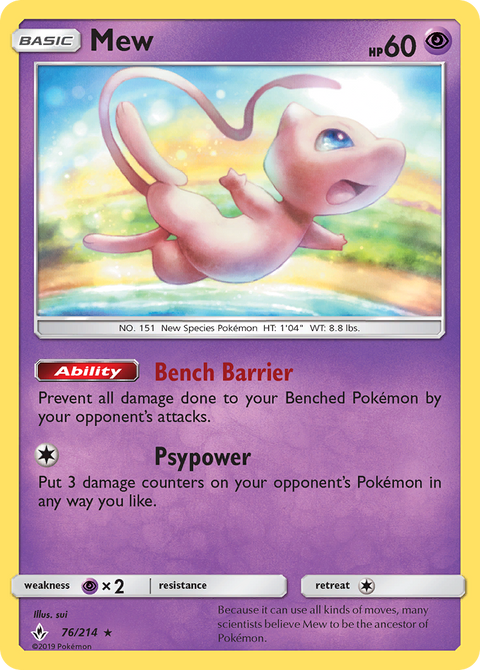 Mew 76 Unbroken Bonds Pokémon card