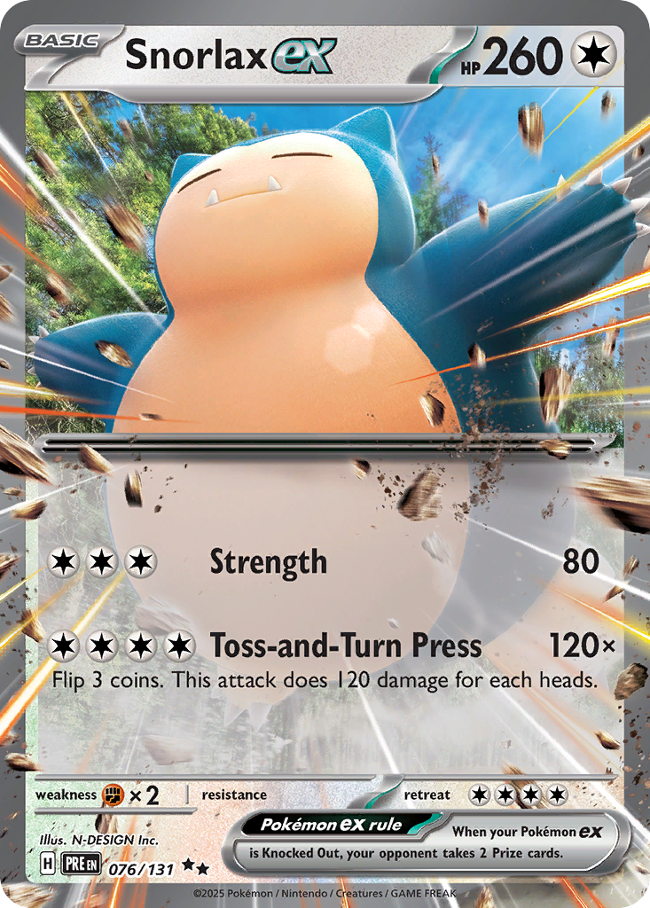 Snorlax ex 76 Prismatic Evolutions Pokémon card