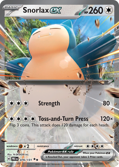 Snorlax ex 76 Prismatic Evolutions Pokémon card