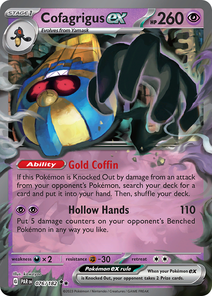 Cofagrigus ex 76 Paradox Rift Pokémon card