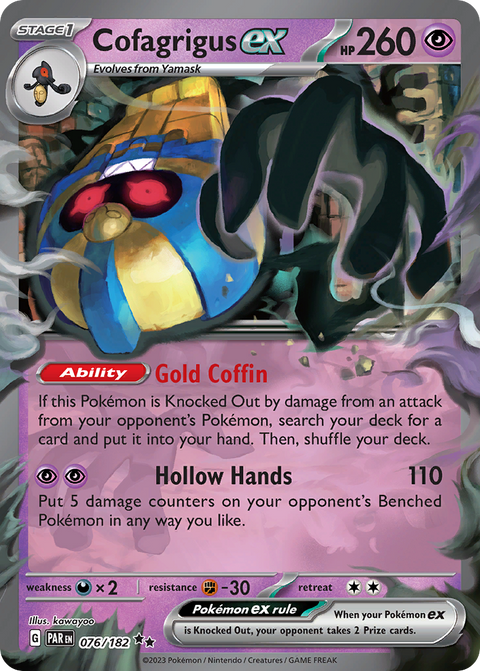 Cofagrigus ex 76 Paradox Rift Pokémon card