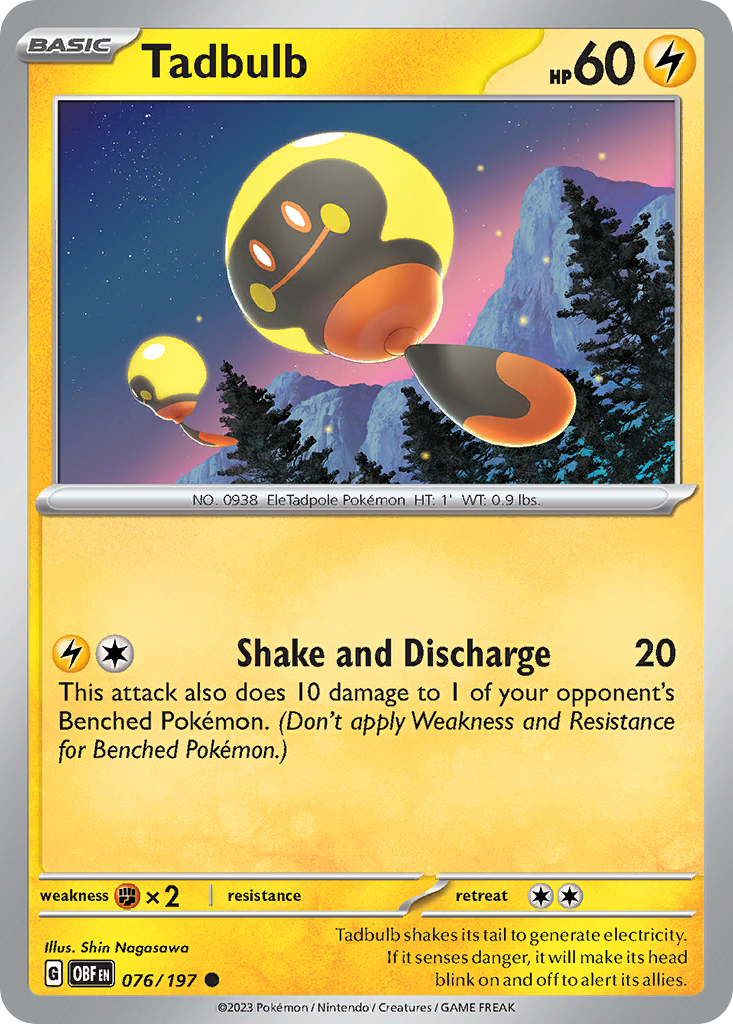 Tadbulb 76 Obsidian Flames Pokémon card