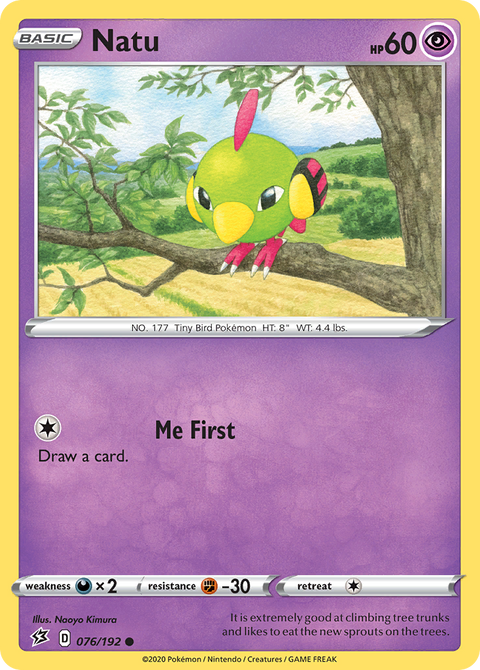 Natu 76 Rebel Clash Pokémon card