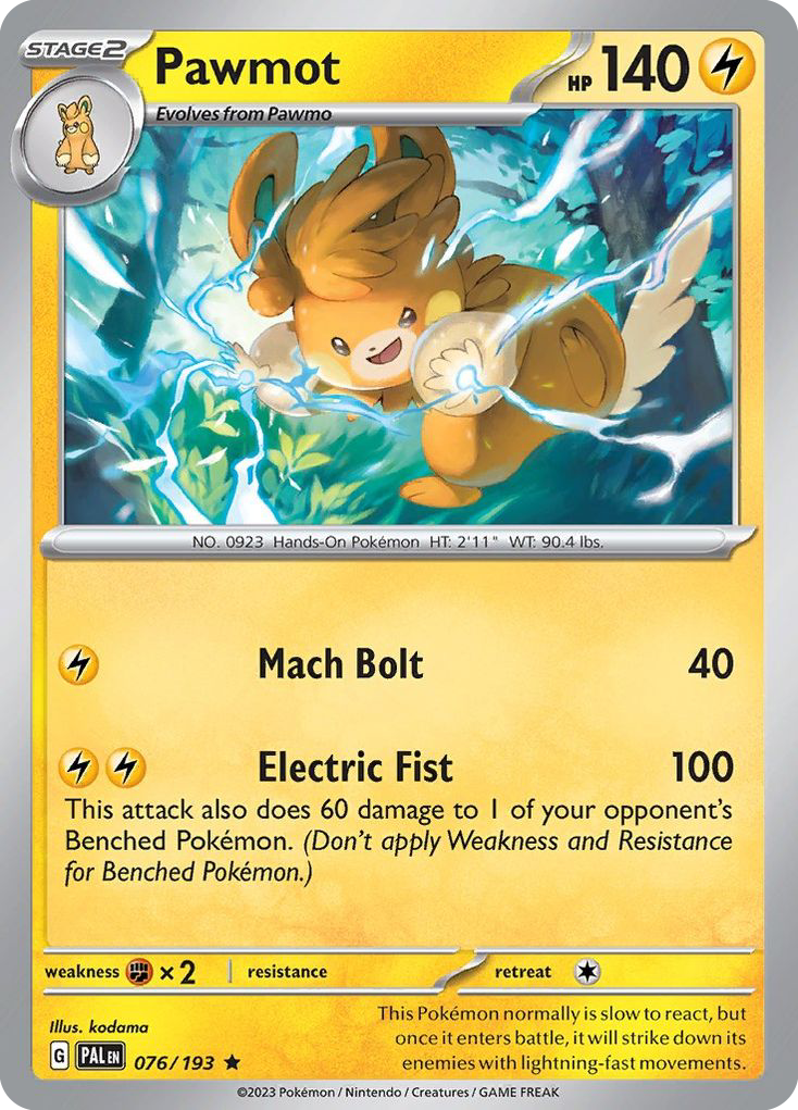 Pawmot 76 Paldea Evolved Pokémon card