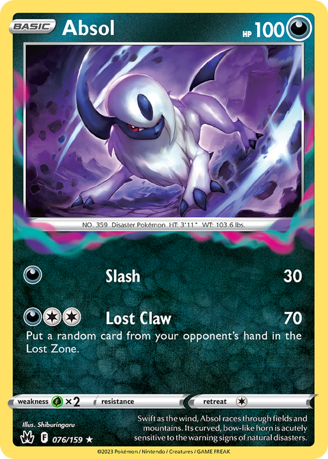 Absol 76 Crown Zenith Pokémon card