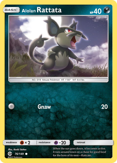 Alolan Rattata 76 Sun & Moon Pokémon card