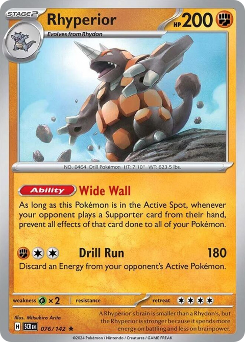 Rhyperior 76 Stellar Crown Pokémon card