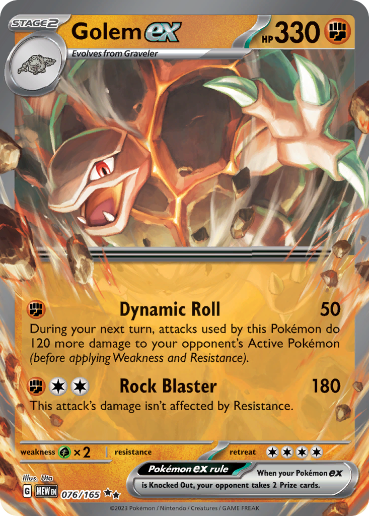 Golem ex 76 151 Pokémon card