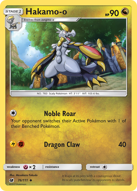 Hakamo-o 76 Crimson Invasion Pokémon card