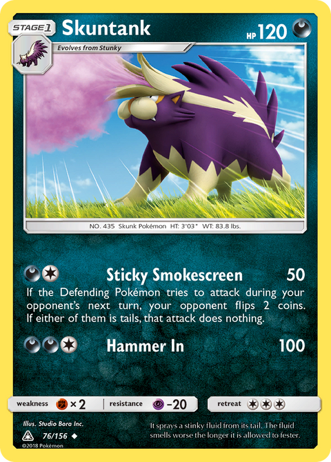 Skuntank 76 Ultra Prism Pokémon card