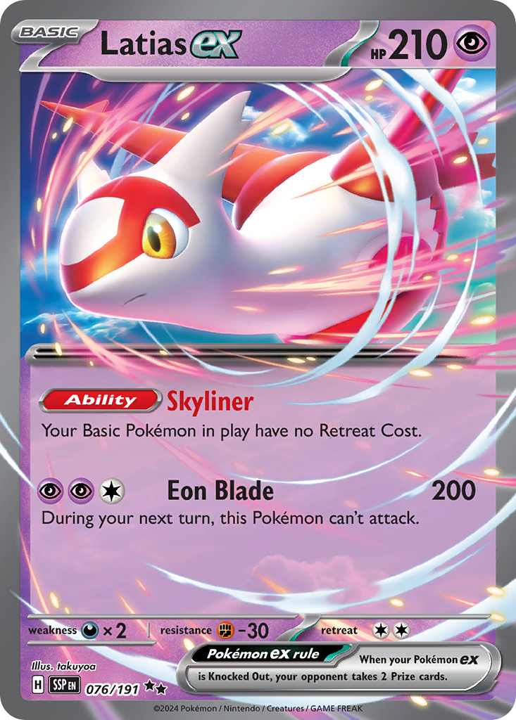 Latias ex 76 Surging Sparks Pokémon card