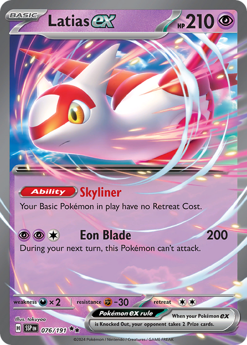 Latias ex 76 Surging Sparks Pokémon card