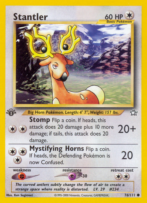 Stantler 76 Neo Genesis Pokémon card