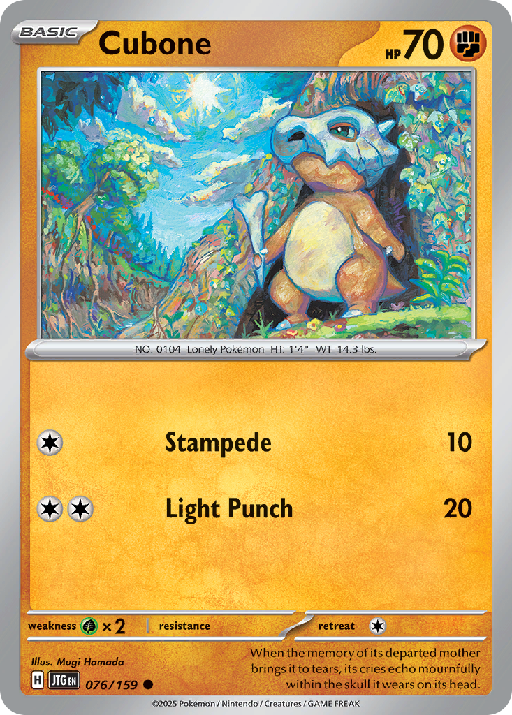 Cubone 76 Journey Together Pokémon card