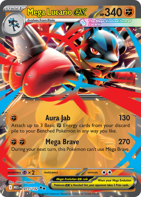 Mega Lucario ex 77 Mega Evolution Pokémon card