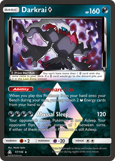 Darkrai ◇ 77 Ultra Prism Pokémon card