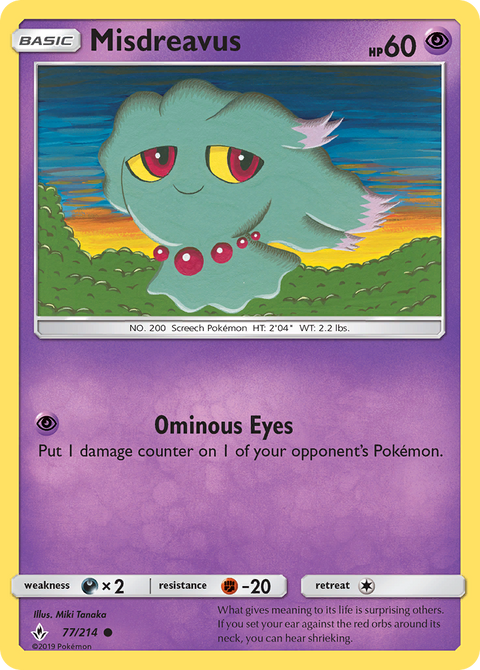 Misdreavus 77 Unbroken Bonds Pokémon card
