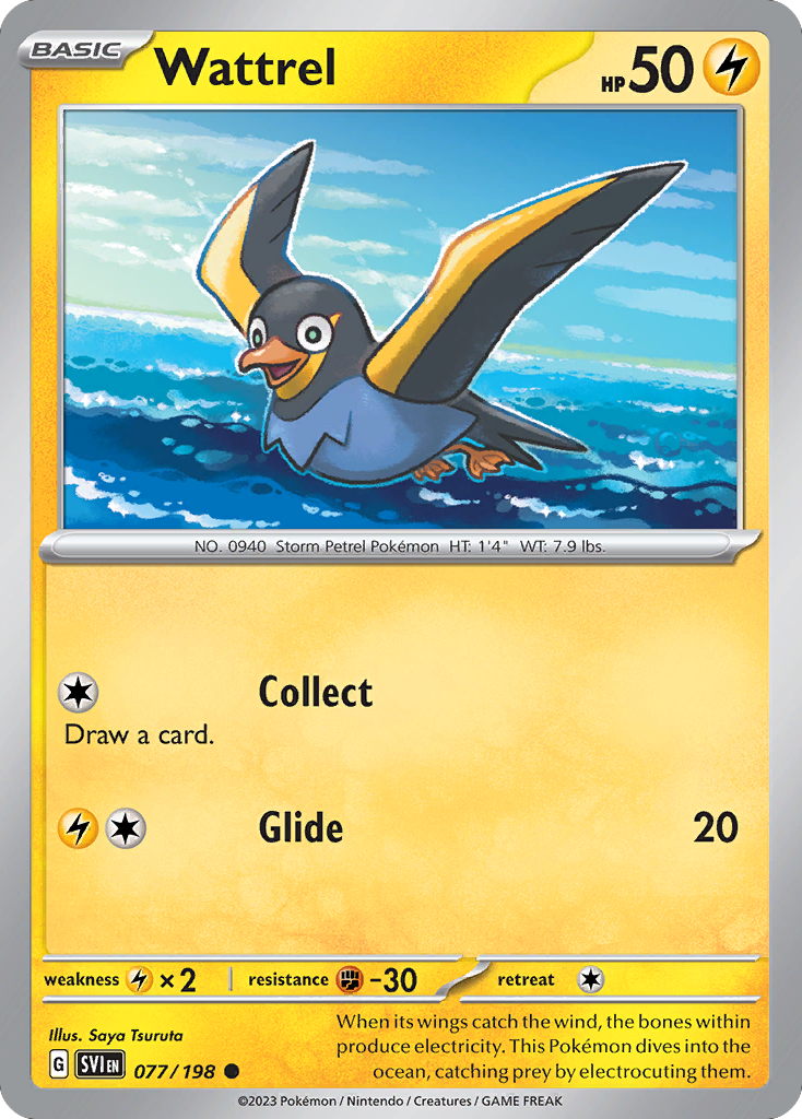 Wattrel 77 Scarlet & Violet Pokémon card