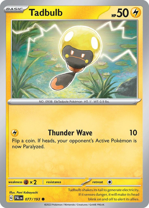 Tadbulb 77 Paldea Evolved Pokémon card