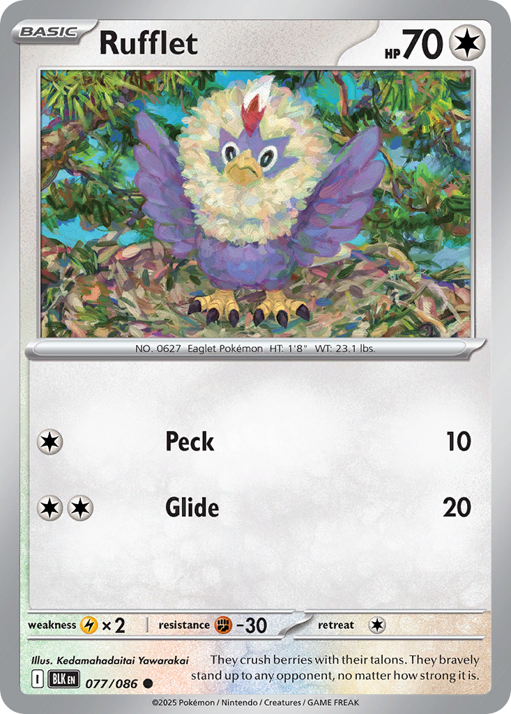 Rufflet 77 Black Bolt Pokémon card