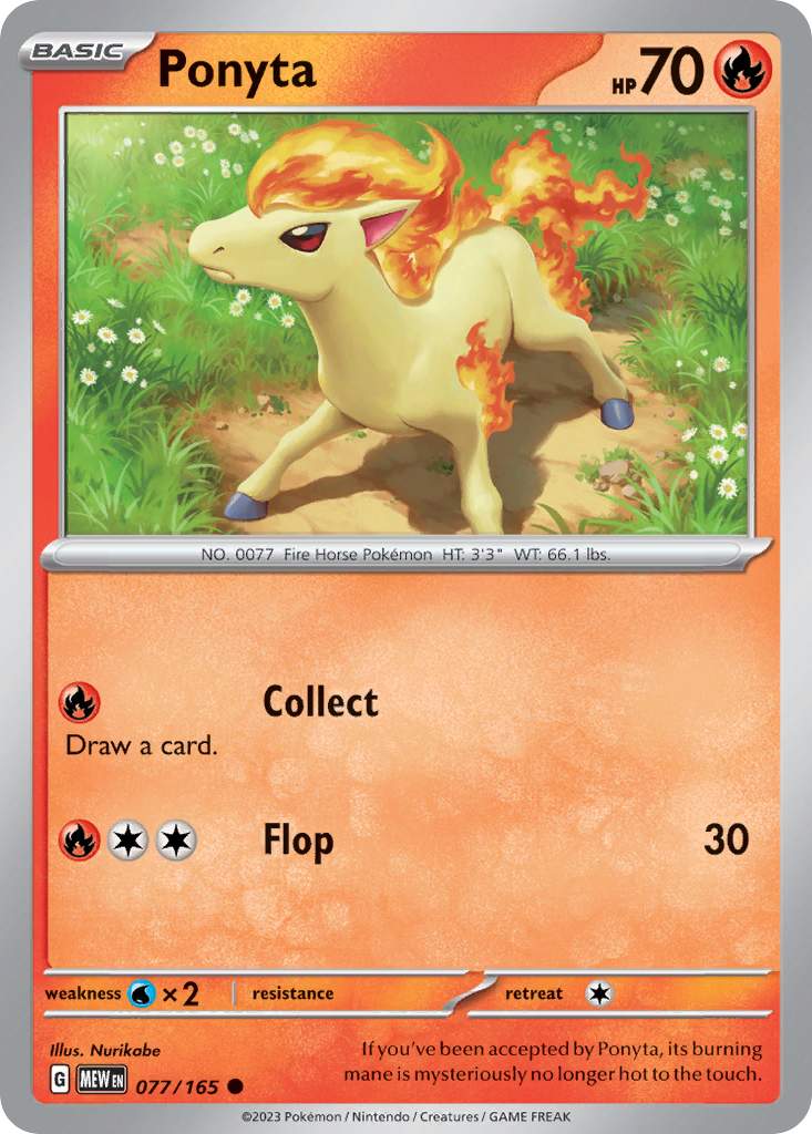 Ponyta 77 151 Pokémon card