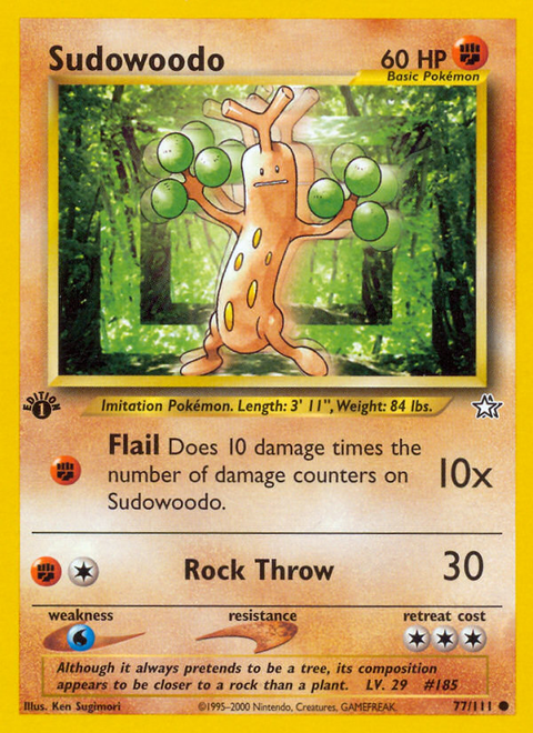 Sudowoodo 77 Neo Genesis Pokémon card