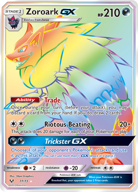 Zoroark-GX 77 Shining Legends Pokémon card