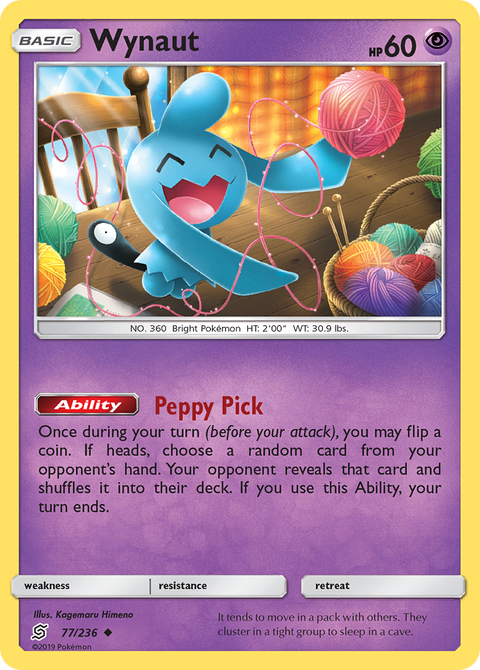 Wynaut 77 Unified Minds Pokémon card