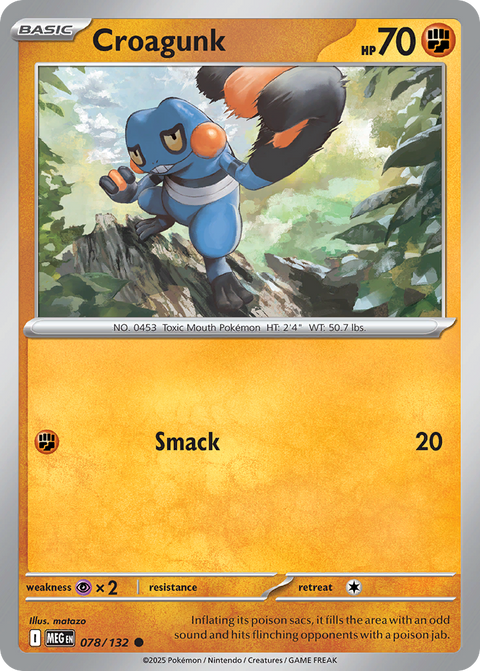 Croagunk 78 Mega Evolution Pokémon card