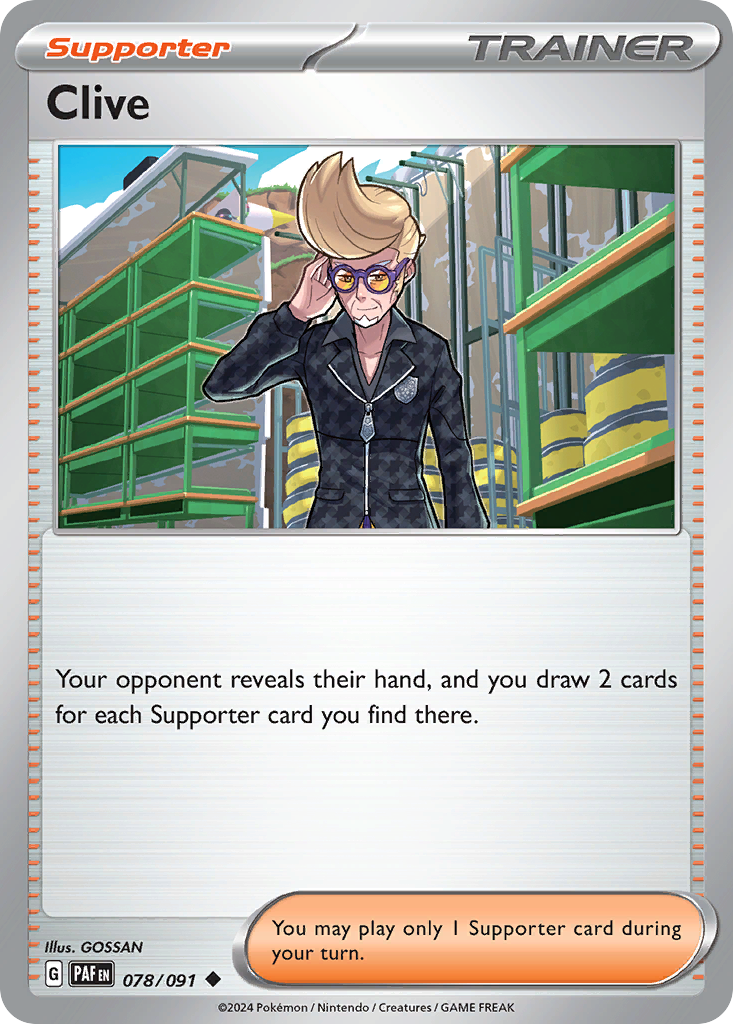 Clive 78 Paldean Fates Pokémon card