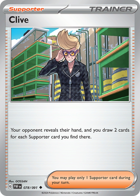 Clive 78 Paldean Fates Pokémon card