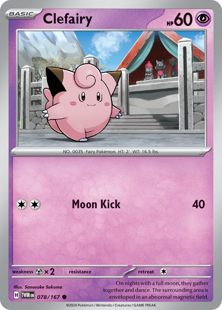 Clefairy 78 Twilight Masquerade Pokémon card