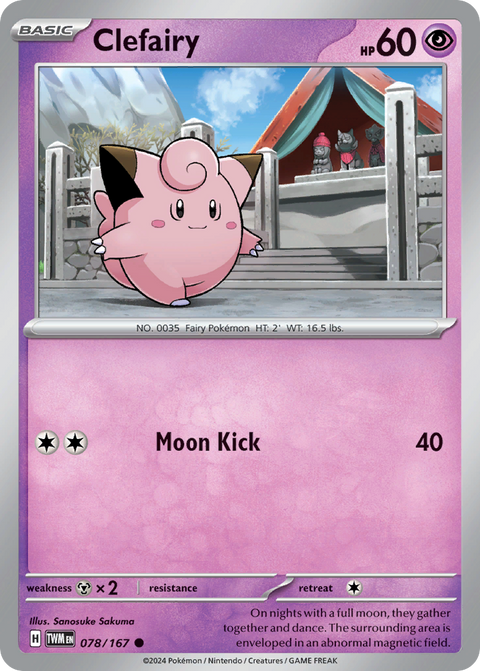 Clefairy 78 Twilight Masquerade Pokémon card