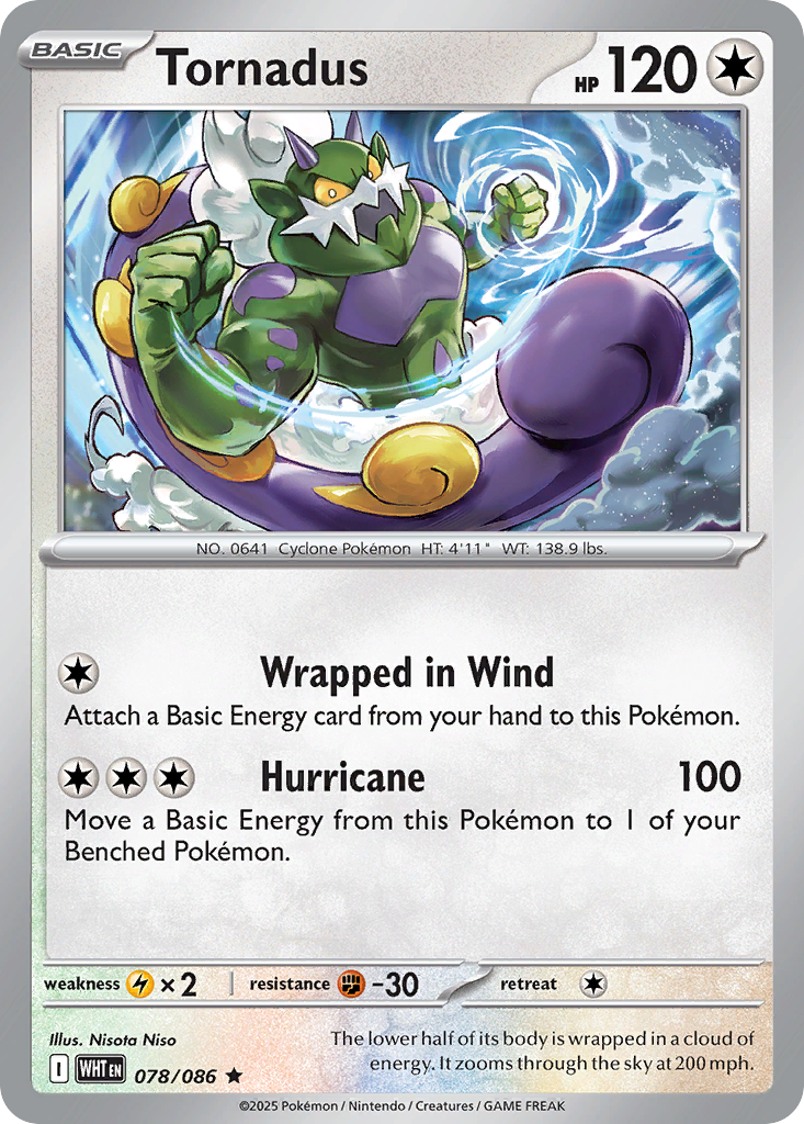Tornadus 78 White Flare Pokémon card