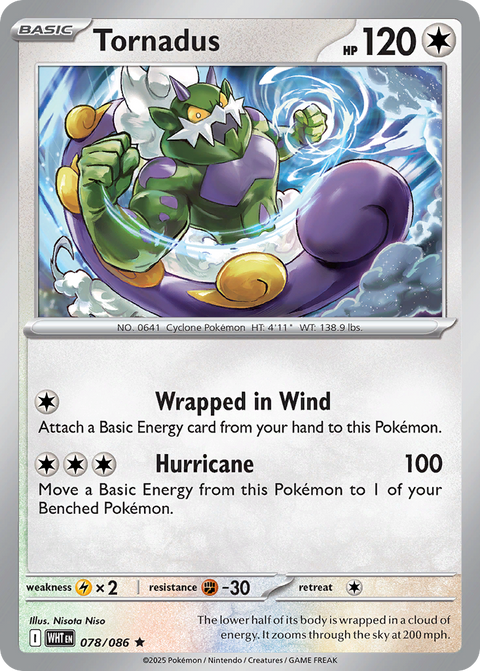 Tornadus 78 White Flare Pokémon card