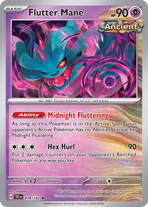 Flutter Mane 78 Temporal Forces Pokémon card