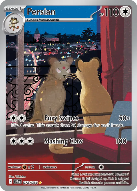 Persian 78 Shrouded Fable Pokémon card