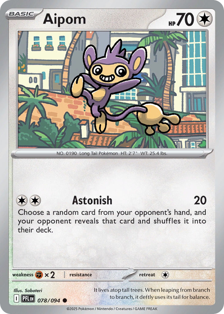 Aipom 78 Phantasmal Flames Pokémon card