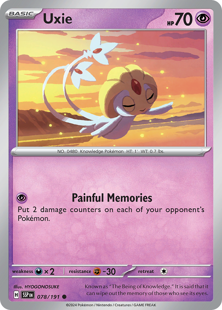 Uxie 78 Surging Sparks Pokémon card