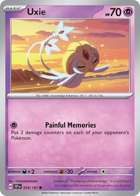 Uxie 78 Surging Sparks Pokémon card