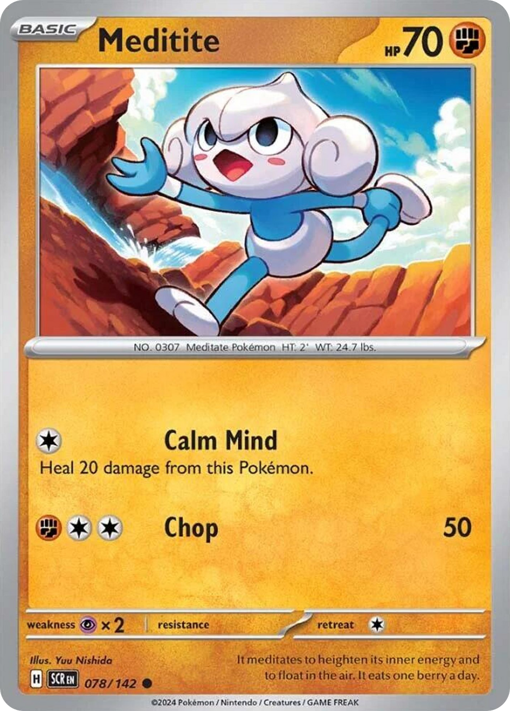 Meditite 78 Stellar Crown Pokémon card