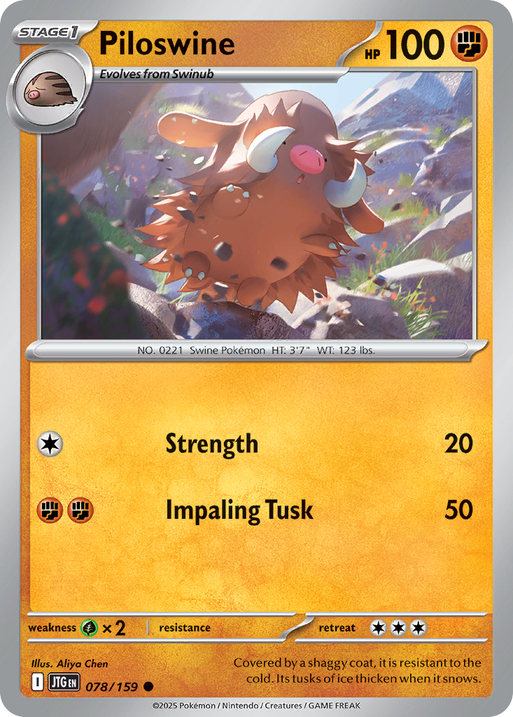 Piloswine 78 Journey Together Pokémon card