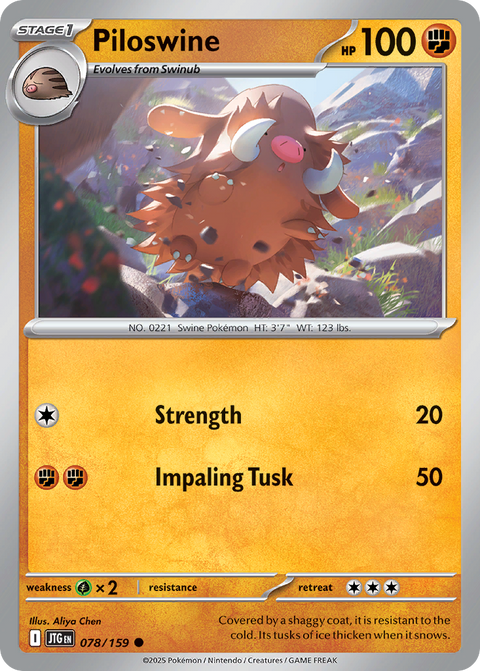 Piloswine 78 Journey Together Pokémon card